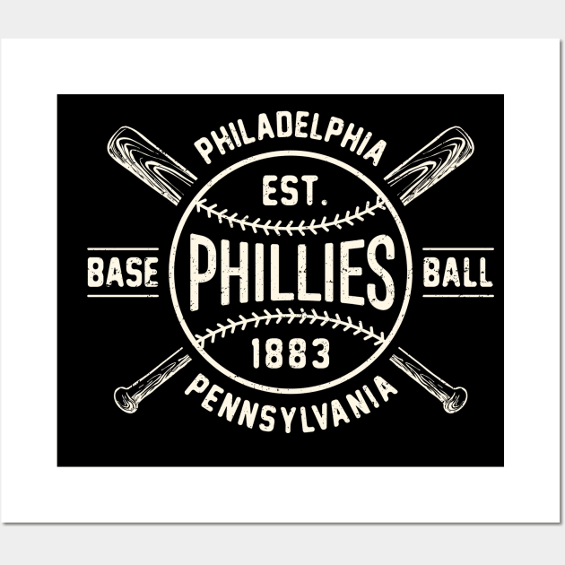 Philadelphia Phillies Bats & Ball by Buck Tee Wall Art by Buck Tee